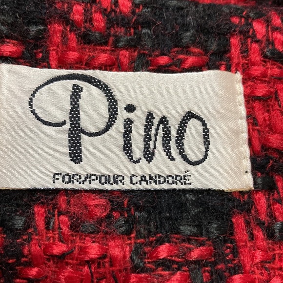 Pino for Candore, Size 10 Red/Black Jacquard Plaid 30% Wool 70% Rayon. Excellent - Picture 7 of 14